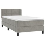 vidaXL Sommier à lattes de lit et matelas Gris clair 80x200 cm Velours