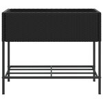 vidaXL Jardinière avec étagère noir résine tressée