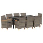 vidaXL Ensemble de salle à manger pour jardin 9 Pièces Gris polyrotin