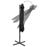 vidaXL Parasol de jardin en porte-à-faux et mât et lumières LED noir