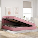 vidaXL Lit de rangement LED avec matelas Rose 200 x 200 cm Velours