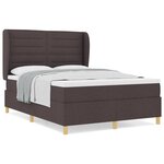 Lit à sommier avec matelas vidaXL Marron foncé 140x200 cm Tissu