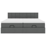 VidaXL Cadre de lit ottoman avec matelas gris foncé 200x200cm tissu