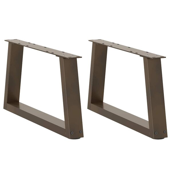 vidaXL Pieds de table basse en forme de V  2 pièces  acier naturel  50 x (30-31 3) cm