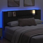 vidaXL Cabinet de Tête de Lit avec LED Chêne Noir Bois d'ingénierie