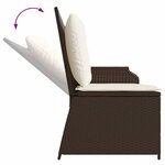 vidaXL Banc de jardin avec coussin Marron Poly rotin