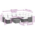 vidaXL Salon de jardin 10 Pièces avec coussins noir résine tressée