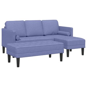 vidaXL Ensemble de Canapés avec coussin 2 Pièces Bleu denim Polyester
