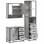 vidaXL Ensemble de meubles de salle de bain 3 Pièces Sonoma gris