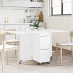 vidaXL Table à dîner 2 Pièces 140 x 80 x 77 cm Bois d'ingénierie Blanc