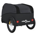 vidaXL Remorque de vélo noir 30 kg fer