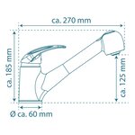 SCHÜTTE Mitigeur d'évier avec jet rétractable ALBATROS chrome