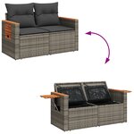 Canapés de Jardin 13 Pièces avec Coussins Gris en Poly Rattan