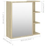 vidaXL Armoire à miroir de salle de bain Chêne sonoma Bois ingénierie