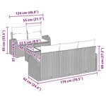 vidaXL Ensemble de canapé de jardin 6 Pièces Beige  Gris 55 x 55 x 37 cm