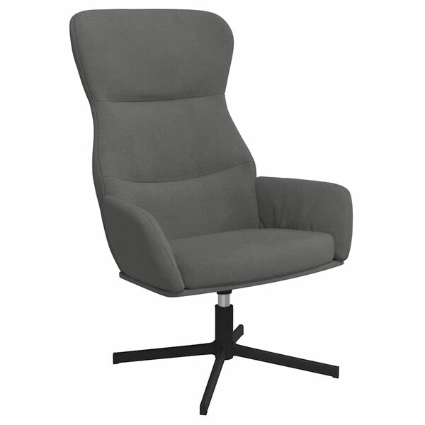 vidaXL Chaise de relaxation Gris foncé Velours
