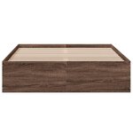 vidaXL Cadre de lit chêne marron 135x190 cm bois d'ingénierie