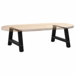 vidaXL Pieds de table basse en forme de A  2 pièces  noir  60 x (30-31) cm  acier