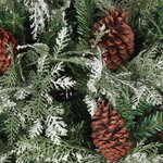vidaXL Sapin de Noël pré-éclairé pommes de pin vert blanc 195cm PVC PE