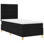 vidaXL Lit à ressort LED avec matelas Noir 100 x 200 cm tissu
