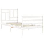 vidaXL Cadre de lit avec tête de lit blanc simple bois massif