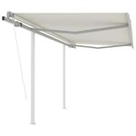 vidaXL Auvent rétractable automatique avec poteaux 3 5x2 5 m Crème