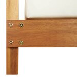 vidaXL Chaise longue double avec rideaux et coussins Bois d'acacia