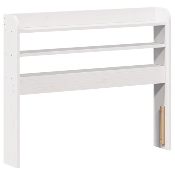 vidaXL Tête de lit avec étagères blanc 75 cm bois massif de pin