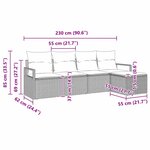vidaXL Ensemble de canapé de jardin avec coussin 5 Pièces Noir  Crème