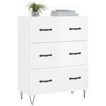 vidaXL Buffet Blanc brillant 69 5x34x90 cm Bois d'ingénierie