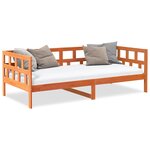 vidaXL Lit de jour sans matelas cire marron 90x200 cm bois pin massif