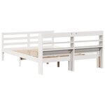 vidaXL Cadre de lit avec tête de lit sans matelas blanc 140x200 cm
