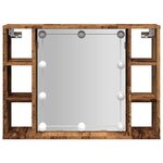 vidaXL Armoire à miroir et LED vieux bois 76x15x55cm bois d'ingénierie