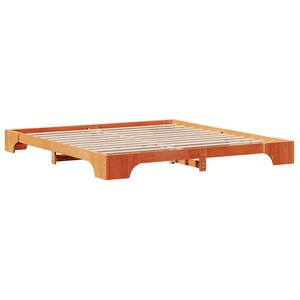 vidaXL Cadre de lit Marron cire 180 x 200 cm Bois massif en pin