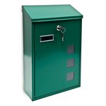 Boite aux lettres design contemporain murale verte jardin extérieur