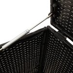 vidaXL Boîte de rangement de jardin et roues noir 283L résine tressée