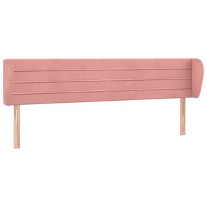vidaXL Tête de lit avec oreilles Rose 183x23x78/88 cm Velours