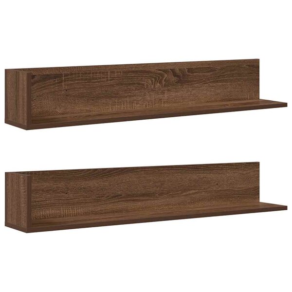 vidaXL Étagères murales 2 Pièces chêne marron 100x16 5x16 5 cm