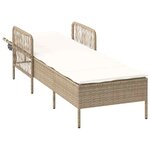 vidaXL Chaise longue avec coussin Beige 157 x 55 x 92cm polyrotin