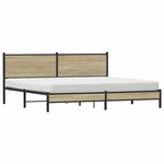 vidaXL Cadre de lit en métal sans matelas chêne sonoma 200x200 cm