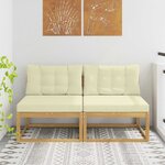 vidaXL 2 Pièce Sofa de milieu extérieur Polyester Blanc