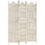 vidaXL Cloison de séparation 3 panneaux Blanc 120x165 cm Bois manguier