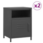 Vidaxl tables de chevet 2 pièces anthracite 35x35x51 cm acier