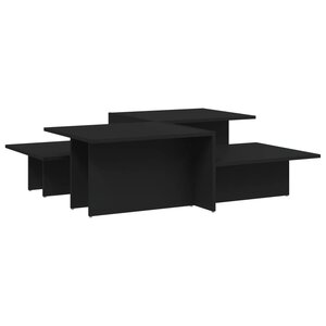 vidaXL Tables basses 2 Pièces Noir Bois d'ingénierie