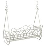 vidaXL Banc Balançoire Acier 112 x 60 x 126 5 cm Blanc antique