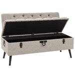 Banc banquette de rangement avec dossier 110 cm crème tissu 02_0010951