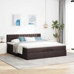 VidaXL Cadre de lit ottoman avec matelas marron foncé 200x200 cm tissu
