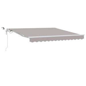 vidaXL Auvent Rétractable Gris clair 350 x 250 cm Polyester et métal