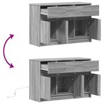 vidaXL Meuble TV avec LED sonoma gris 91x34x61 cm bois d'ingénierie