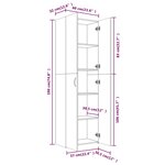 vidaXL Armoire de bureau Chêne fumé 60x32x190 cm Bois d'ingénierie
